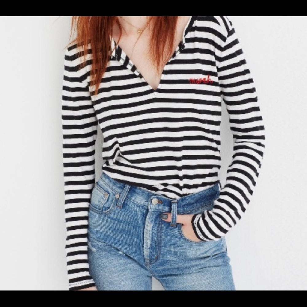 Madewell “mwah” Stripe Tee